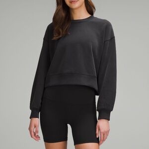 lululemon Softstreme Perfectly Oversized Cropped Crew in black